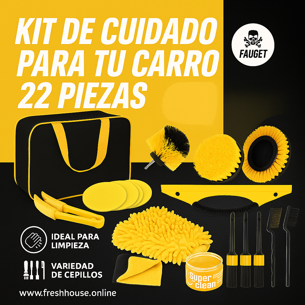 Kit de Cuidado para tu Carro – 22 Piezas | AutoShine™