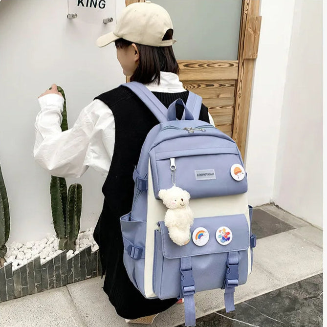 Kit Multifuncional 5 en 1| (Morral, Bolsito, Cosmetiquera, Lapicera, Estuchito)