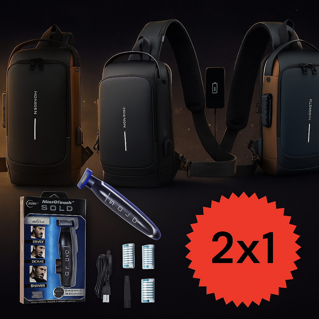 Combo Élite 3 en 1 | x2 MiniBolsos Antirrobo +Máquina de Afeitar