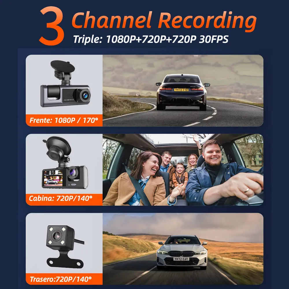 Cámara 3 en 1 Black Box™ | Seguridad, Grabación y Monitoreo avanzado para tu carro