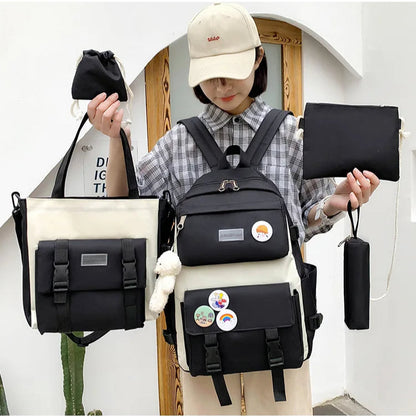 Kit Multifuncional 5 en 1| (Morral, Bolsito, Cosmetiquera, Lapicera, Estuchito)